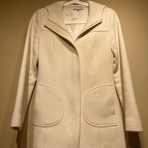 Cream wool blend short coat